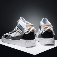 枫述鞋子男中帮板鞋2019新款潮鞋韩版潮流百搭休闲鞋秋冬季加绒高帮鞋