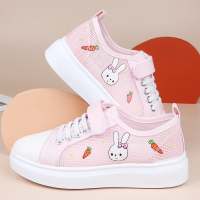 枫述女童鞋帆布鞋低帮夏季薄款网鞋2021年中大童女孩可爱透气运动板鞋