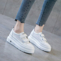 枫述夏款小白鞋厚底2021夏季新款百搭网面透气增高鞋子潮鞋魔术贴女鞋