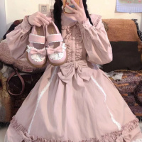 枫述软妹鞋优雅平价小皮鞋洛丽塔圆头可爱甜美学生鞋子