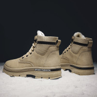 枫述冬季男鞋新款男士休闲百搭加绒加厚保暖工装潮鞋马丁靴男