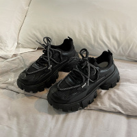 枫述黑色老爹鞋女ins潮2022年春秋新款休闲鞋厚底增高时尚街拍运动鞋