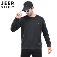 JEEP SPIRIT2021秋季新款中青年男士上衣宽松休闲T恤时尚潮流圆领印花卫衣