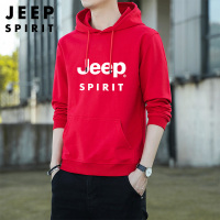 JEEP SPIRIT吉普卫衣男2021秋季新款宽松休闲青年男士韩版印花连帽学生卫衣
