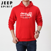 JEEP SPIRIT吉普卫衣男2021春秋新款宽松大码纯色套头长袖圆领T恤户外运动休闲男士卫衣