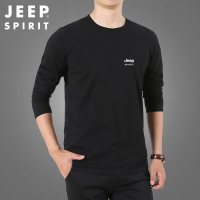 JEEP SPIRIT吉普长袖T恤男2021秋季新款打底衫上衣休闲宽松大码学生中青年秋衣