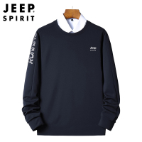 JEEP SPIRIT吉普卫衣男2021春秋新款宽松纯色套头圆领户外运动休闲时尚男士上衣