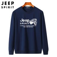 JEEP SPIRIT吉普卫衣男2021春秋新款宽松大码纯色套头圆领上衣户外运动休闲男士卫衣