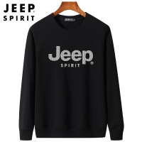 JEEP SPIRIT吉普卫衣男2021秋季新款宽松纯色圆领卫衣男户外运动休闲时尚男士卫衣