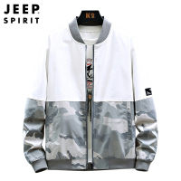 JEEP SPIRIT吉普外套男2021秋季新款宽松大码青年纯色拼接休闲棒球服