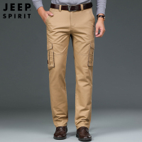 JEEP SPIRIT吉普休闲裤男2021秋季新款宽松大码休闲工装裤男士束脚时尚长裤