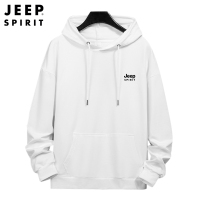 JEEP SPIRIT吉普卫衣男2021秋季新款纯色印花落肩连帽卫衣宽松休闲男士套头帽衫