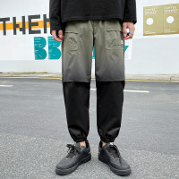 JEEP SPIRIT吉普休闲裤2021秋季新款渐变色长裤休闲百搭束脚裤港风抽绳休闲裤子