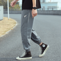 JEEP SPIRIT吉普休闲裤2021新款ins高腰裤子束脚裤灰色宽松垂感运动休闲裤