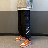 JEEP SPIRIT吉普抽绳束脚裤男2021秋季新款直筒九分运动裤韩版宽松休闲卫裤