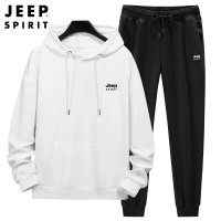 JEEP SPIRIT吉普套装男2021秋季休闲运动套装男长袖直筒宽松纯色卫裤两件套