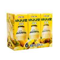 韩国进口 宾格瑞香蕉味牛奶饮料 200ml*6