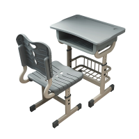万聪+单柱套管桌带单柱钢塑课桌椅带书包栏+WC210715
