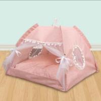 猫窝冬季猫帐篷猫咪猫房子封闭式宠物床四季通用狗窝冬天保暖用品 粉色普通帐篷 xs-适合5斤内宠物