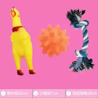 宠物玩具惨叫鸡狗狗磨牙耐咬发声泰迪幼犬金毛大型犬宠物玩具组合 亏本三件套[颜色随机]