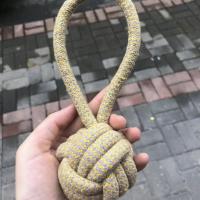 狗狗玩具磨牙洁齿耐咬绳结玩具泰迪金毛训犬用宠物玩具棉绳狗玩具 [1个]编织单耳拉球 棉绳编织