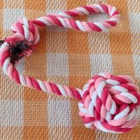 狗狗磨牙发声玩具耐咬尖叫鸡幼犬金毛泰迪中小型犬逗狗训狗网球 网红款-棉绳长吊球