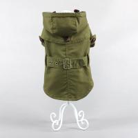 狗狗衣服春秋装泰迪狗风衣外套吉娃娃雪纳瑞法斗猫咪宠物休闲衣服 军绿色带帽风衣 XS