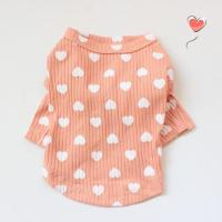 宠物加厚棉衣保暖猫咪冬装衣服泰迪比熊犬冬季羽绒棉马甲小猫衣服 粉色 小爱心打底衫 S