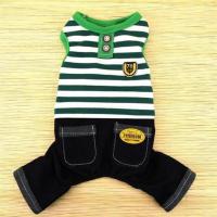 狗狗四脚衣服春装夏装宠物衣服泰迪贵宾的小型夏季幼犬服饰 7856绿白条纹 XS-适合约2-4斤穿