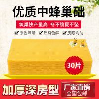 蜂蜡蜂巢中蜂巢础蜜蜂蜂巢框蜂箱工具蜂蜡皮巢脾巢皮深房巢基 中蜂30片