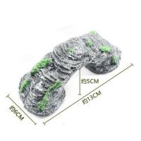 乌龟爬坡台晒背龟缸晒台爬台浮岛晒龟台躲避洞石头晒背石爬宠造景 拱桥晒台(小号)