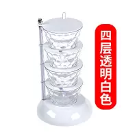 立式调料盒可旋转多层调味盒厨房调料架组合盐罐厨房家居用品家用 透明白色 四层