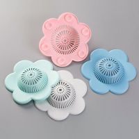 家用花型水槽防堵塞地漏盖浴室头发过滤器厨房水池下水道过滤网 颜色随机-1个