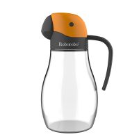 自动开合防漏油壶玻璃油瓶大油罐装油瓶调料瓶酱油瓶醋瓶厨房用品 活力橙 600ml