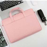 笔记本电脑包手提电脑包16.1寸15.6寸华为小米联想戴尔华硕单肩包 升级加厚版可套拉杆箱粉色有背带 13.3