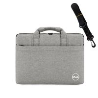 戴尔电脑包手提包14寸15.6寸笔记本包男女单肩斜跨防震轻便时尚 13.3寸 无标083薄款[黑色]加绒 无肩带