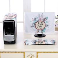 电脑罩电脑套可爱布艺台式电脑防尘罩一体机保护套液晶显示器盖布 Happy兔三件套 19英寸