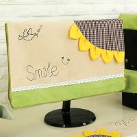 台式电脑罩电脑套苹果联想三件套防尘罩现代简约保护套液晶显示器 葵花仅显示器盖布 21.6寸