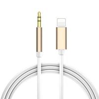 苹果Xmax手机车载AUX音频线iPhone7plus8连接汽车音响耳麦转接线 土豪金[兼容苹果6/7/8/X]1米