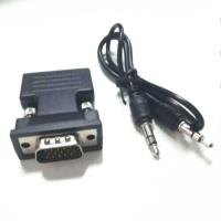 hdmi转vga线带音频 HDMI母转VGA公to电脑机顶盒转换器接头 黑色