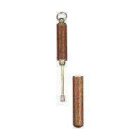 螺旋黄铜挖耳勺木柄采耳工具扣耳耙紫光檀把玩随身轻便携掏耳神器 螺旋铜耳勺花梨木