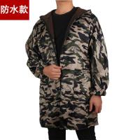 加绒罩衣加大冬季成人长袖男防水防油围裙迷彩厨房羽绒服时尚罩衣 1号灰迷彩[防水加绒] 男XXL[2XL][130斤以下]