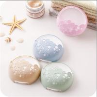 创意强力吸盘壁挂式厨房沥水收纳盒浴室置物架免打孔香皂肥皂盒 粉紫色