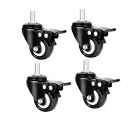 脚轮万向轮1.5寸2寸2.5寸8mm10mm12mm丝杆带刹车缝纫机货架轮子 1.5寸丝杆M8X15 4个万向无刹车