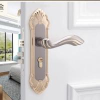 锁子门锁家用卧室房间门把手通用型房门锁室内木门锁锁具欧式现代 钛黑金门锁