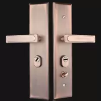 防盗门锁套装锁具家用把手通用型把手铁门天地锁大门锁木门锁 红古铜把手普通款