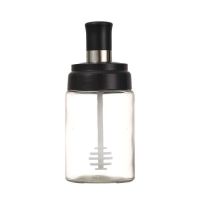 勺盖一体调料瓶子调料罐玻璃调味罐密封盐罐家用厨房调料盒子套装 1个组合(1蜂蜜棒)