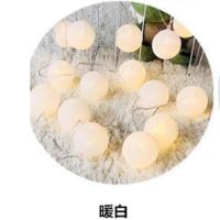 厂家直销泰国LED藤球棉线球灯串圣诞节日ins装饰灯卧室小彩灯闪灯 [暖白] 1.5米10灯电池款[小球款]