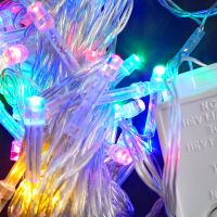 LED彩灯闪灯串灯满天星节日婚庆装饰灯圣诞户外防雨水小彩灯新年 7米彩色不带尾插50灯