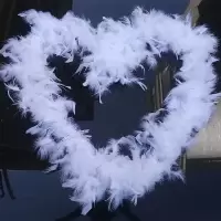 大火鸡羽毛条羽毛串婚庆花束装饰 舞蹈演出服装拖尾手工diy羽毛灯 白色